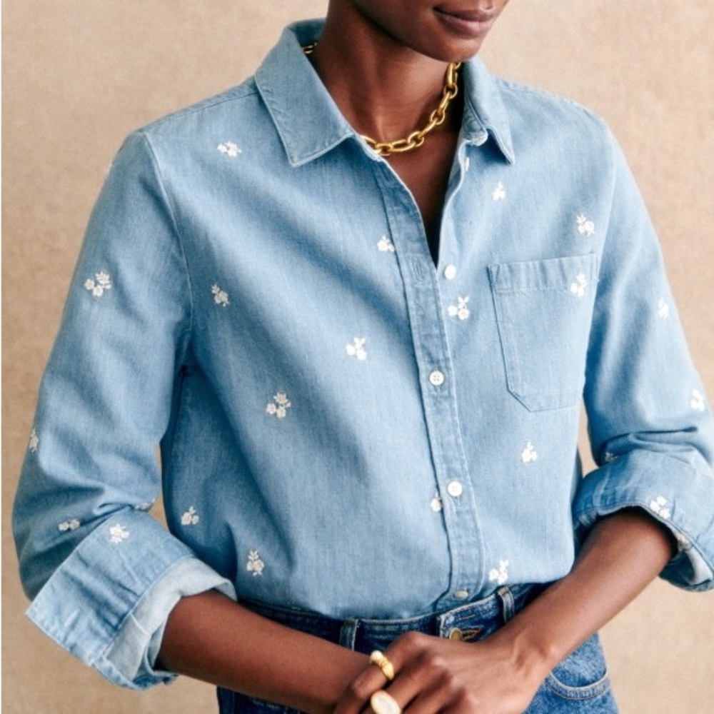 NWT Sezane Tomboy Denim Shirt